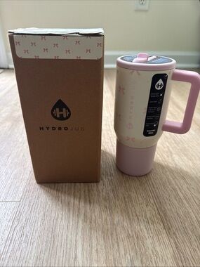 HydroJug Kids 20 oz Insulated Water Bottle Flip Straw Handle Leak-Proof Bows